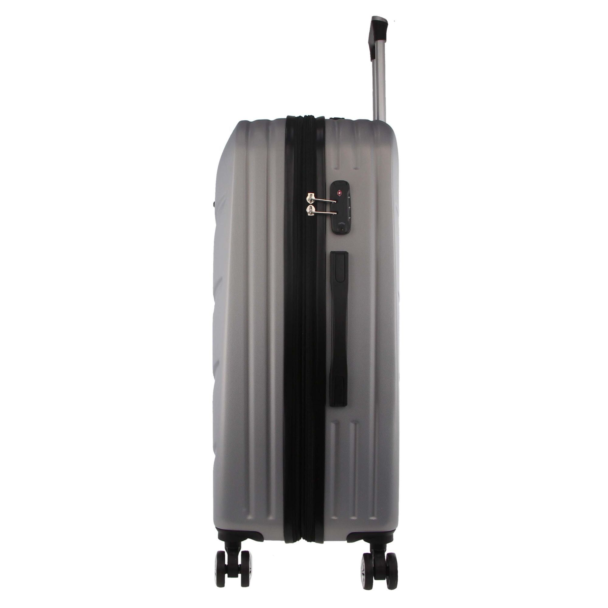 Pierre Cardin 80cm LARGE Hard Shell Case Hard Shell Cases Travel Silver | VJZXAF593