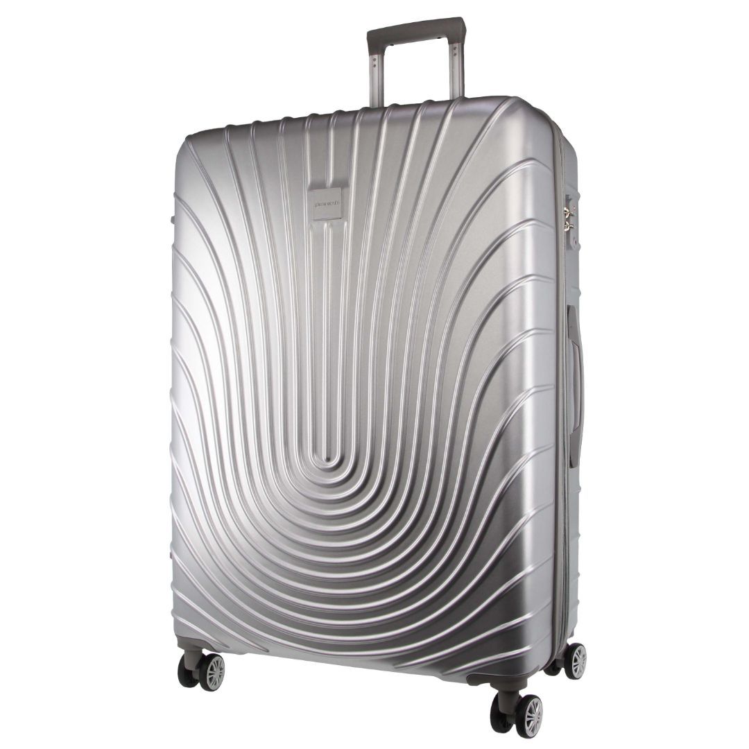 Pierre Cardin 80cm LARGE Hard Shell Case Hard Shell Cases Travel Silver | JEXONU942