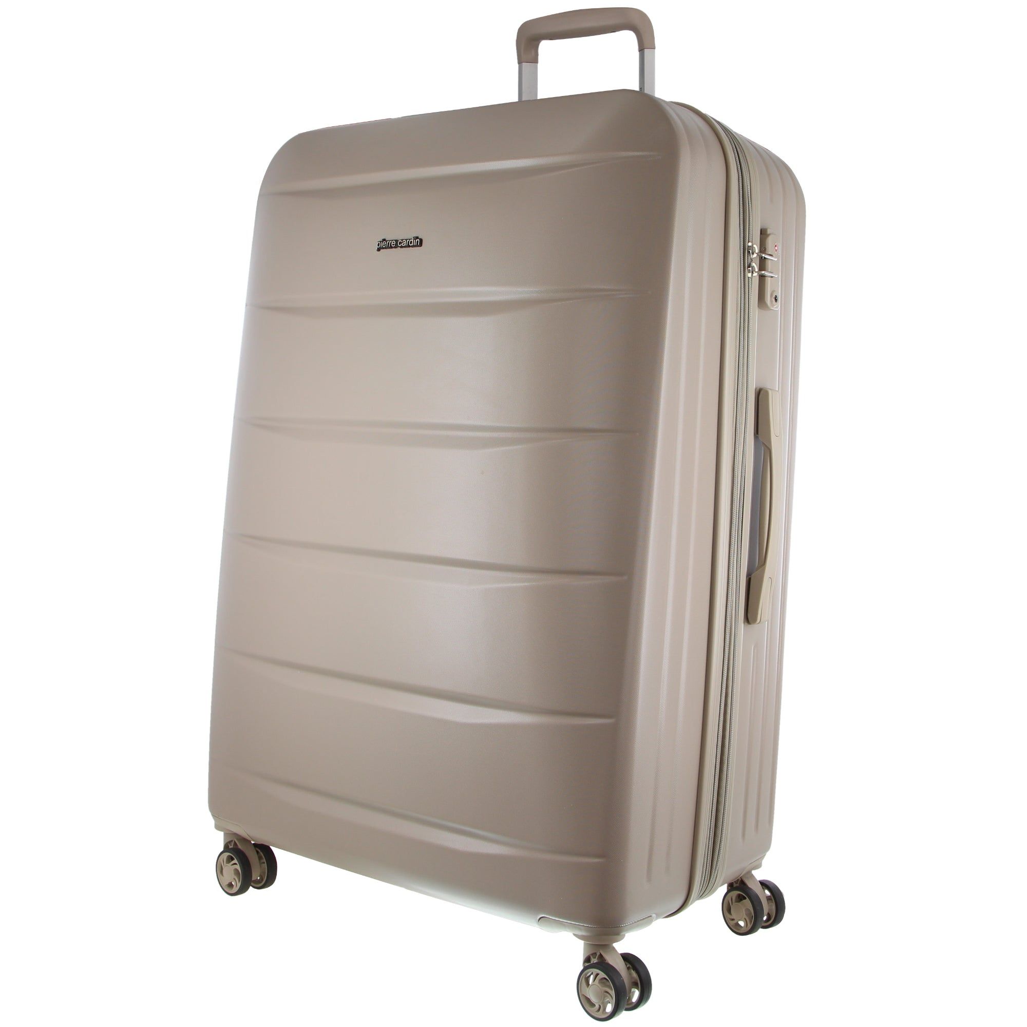Pierre Cardin 80cm Large Hard-Shell Suitcase Large Cases Travel Latte | GLBAHE968