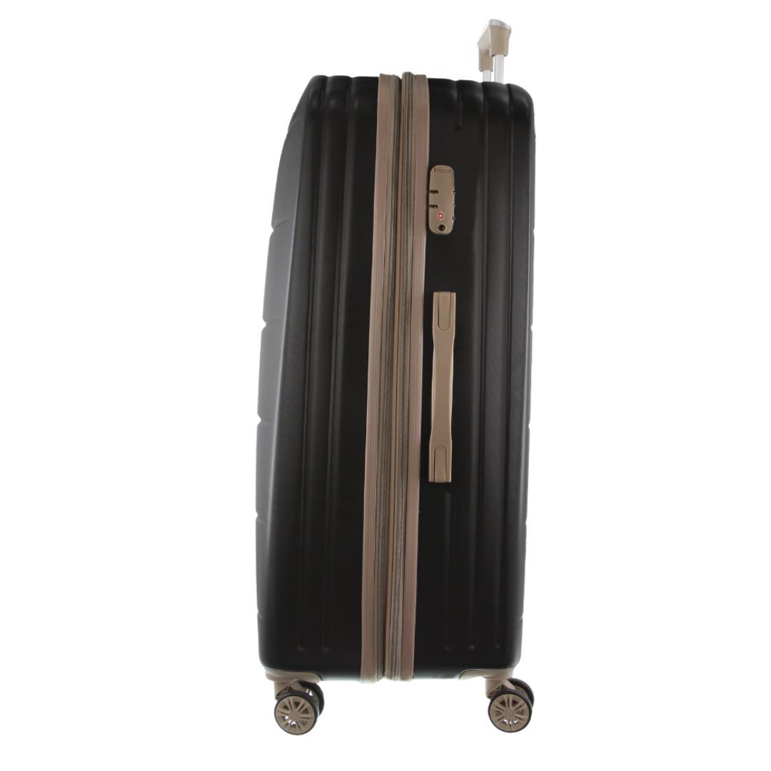 Pierre Cardin 80cm Large Hard-Shell Suitcase Large Cases Travel Svarta | UPCGJF972