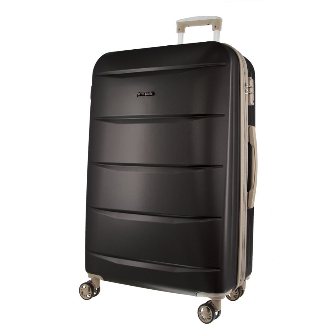 Pierre Cardin 80cm Large Hard-Shell Suitcase Resväskor Travel Svarta | QSIXTA641