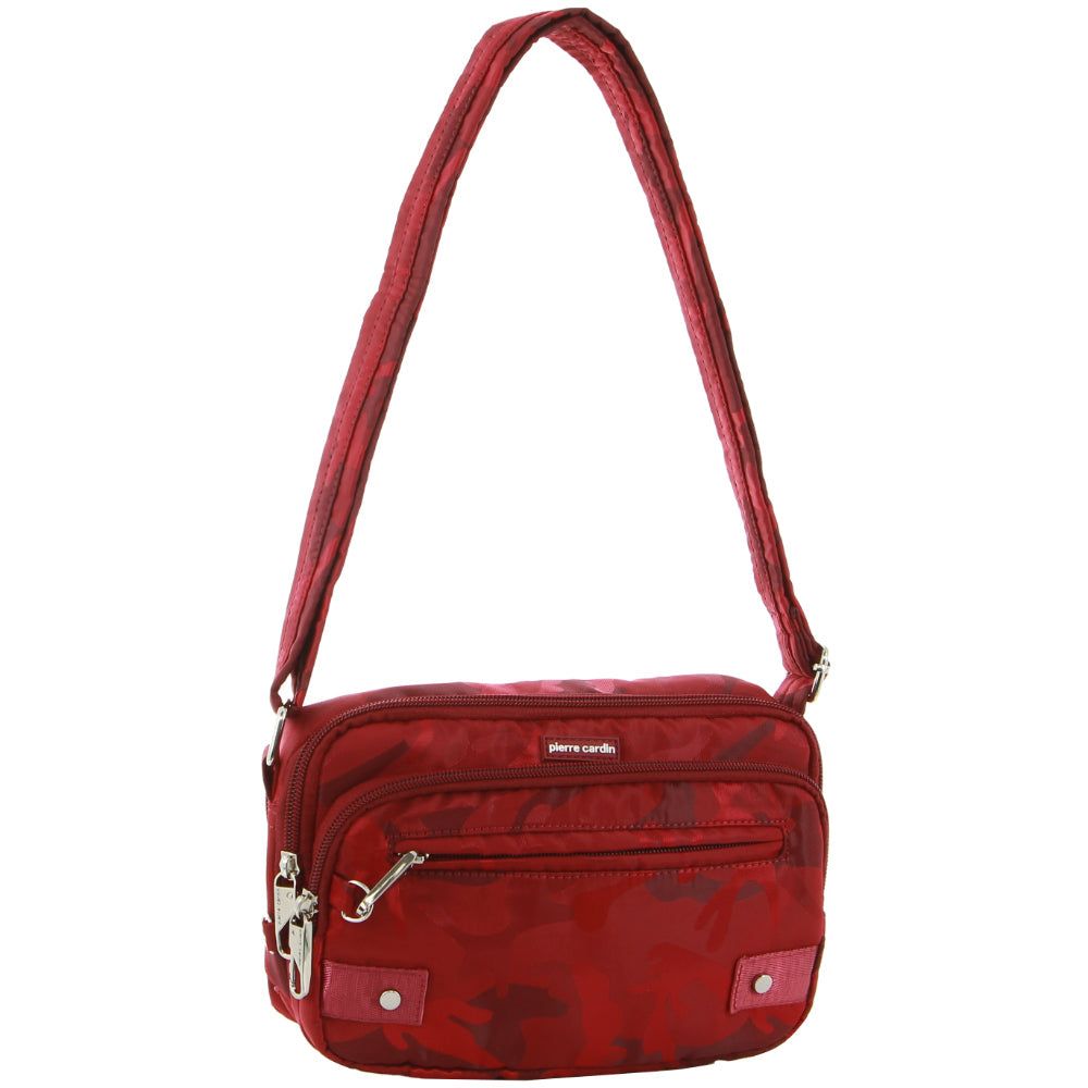 Pierre Cardin Anti-Theft Cross Body Bag Anti-Theft Range Travel Vinröda Camo | LJPNOA574