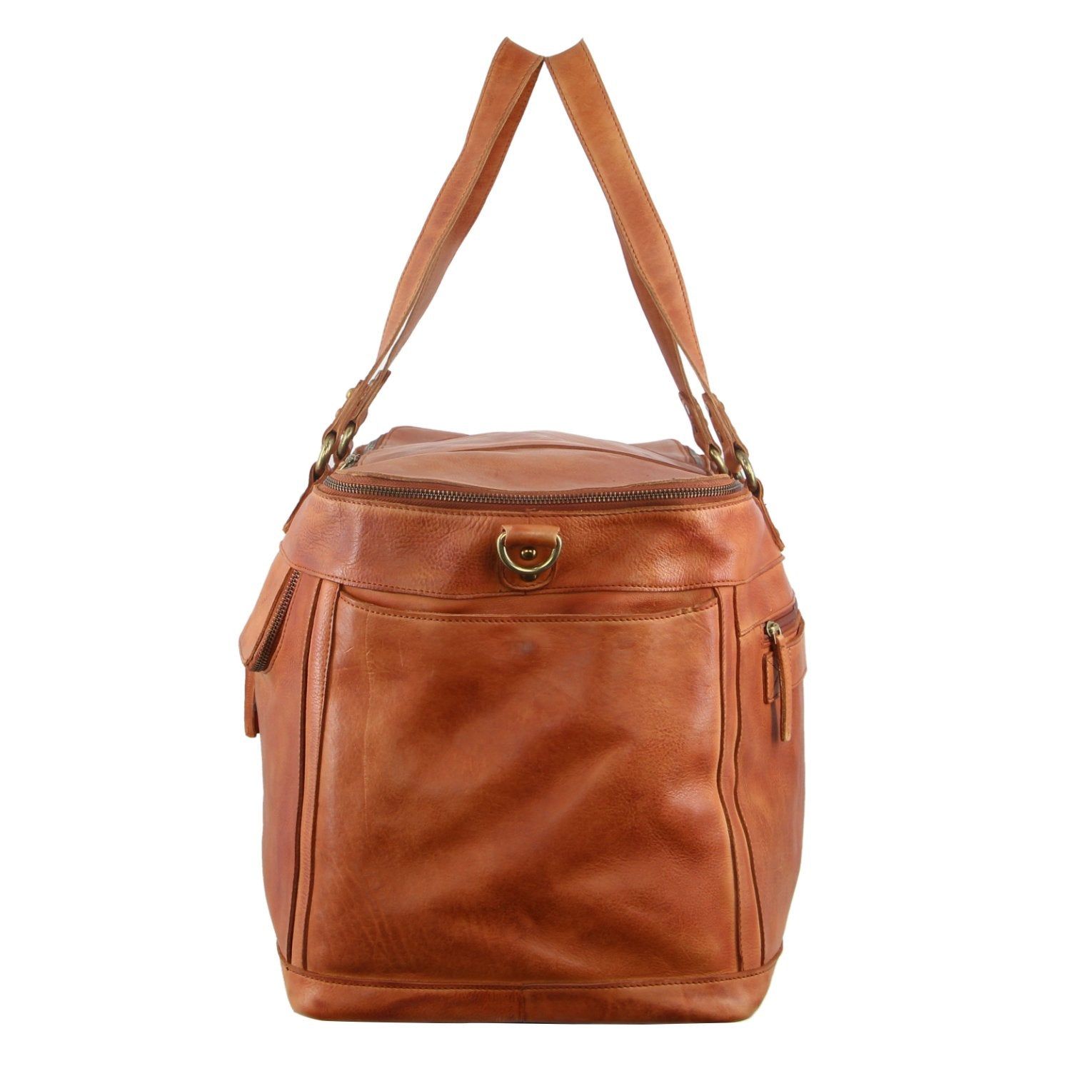 Pierre Cardin Burnished Leather Multi-Compartment Overnight Bag Overnight Bags Travel Bruna | XESNLR547