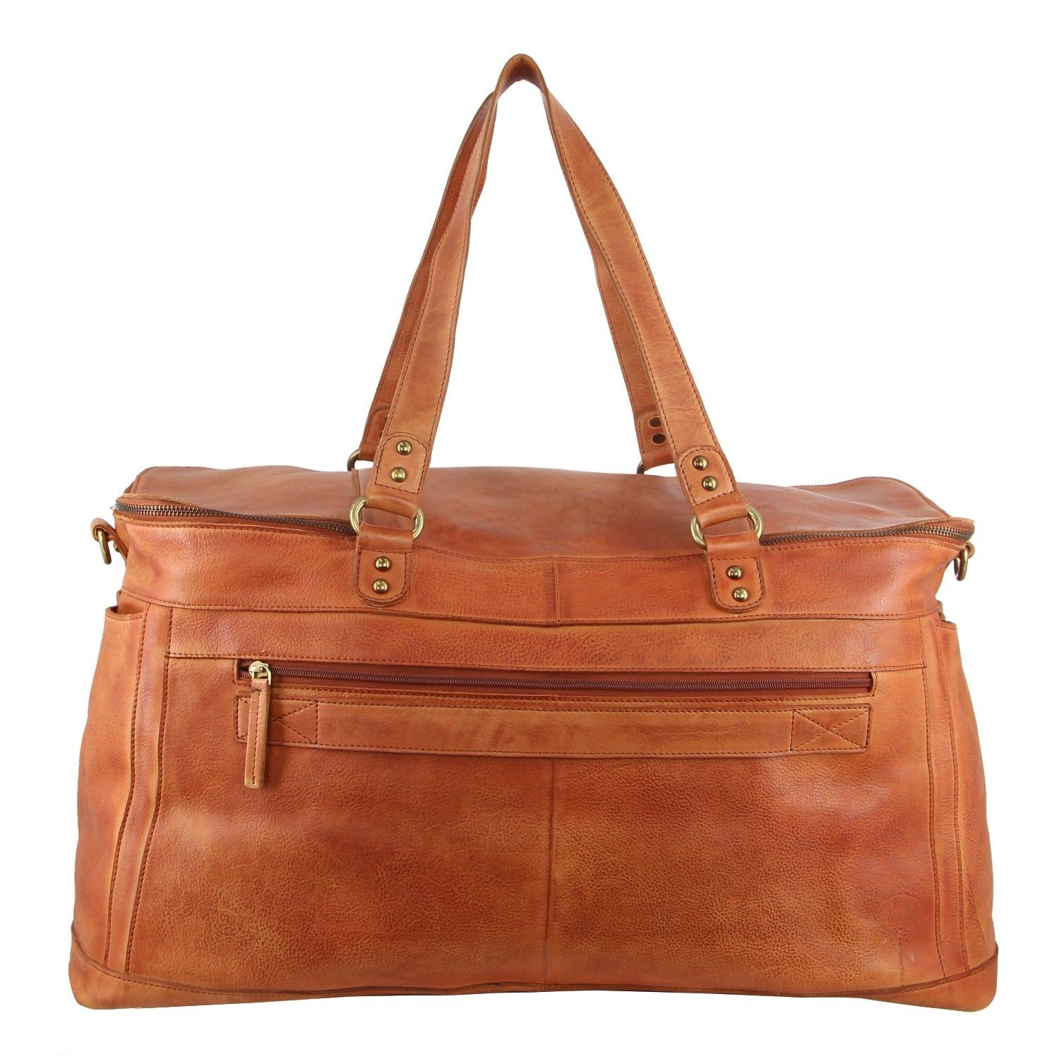 Pierre Cardin Burnished Leather Multi-Compartment Overnight Bag Overnight Bags Travel Bruna | XESNLR547