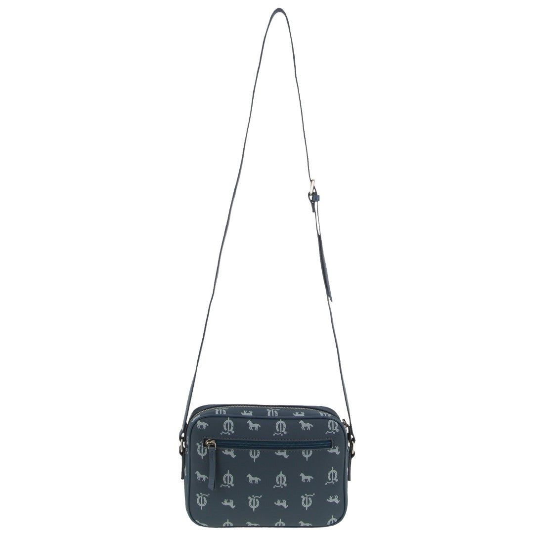 Pierre Cardin Canvas Leather Trim Square Cross-body Bag Clutch Dam Blå | LGUAYZ462