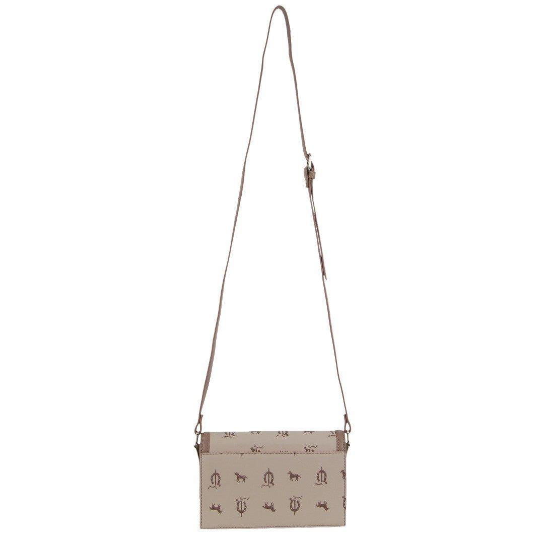 Pierre Cardin Canvas Print Leather Trim Flap Cross-Body Bag Crossbody Väska Dam Beige | NAXGBS401