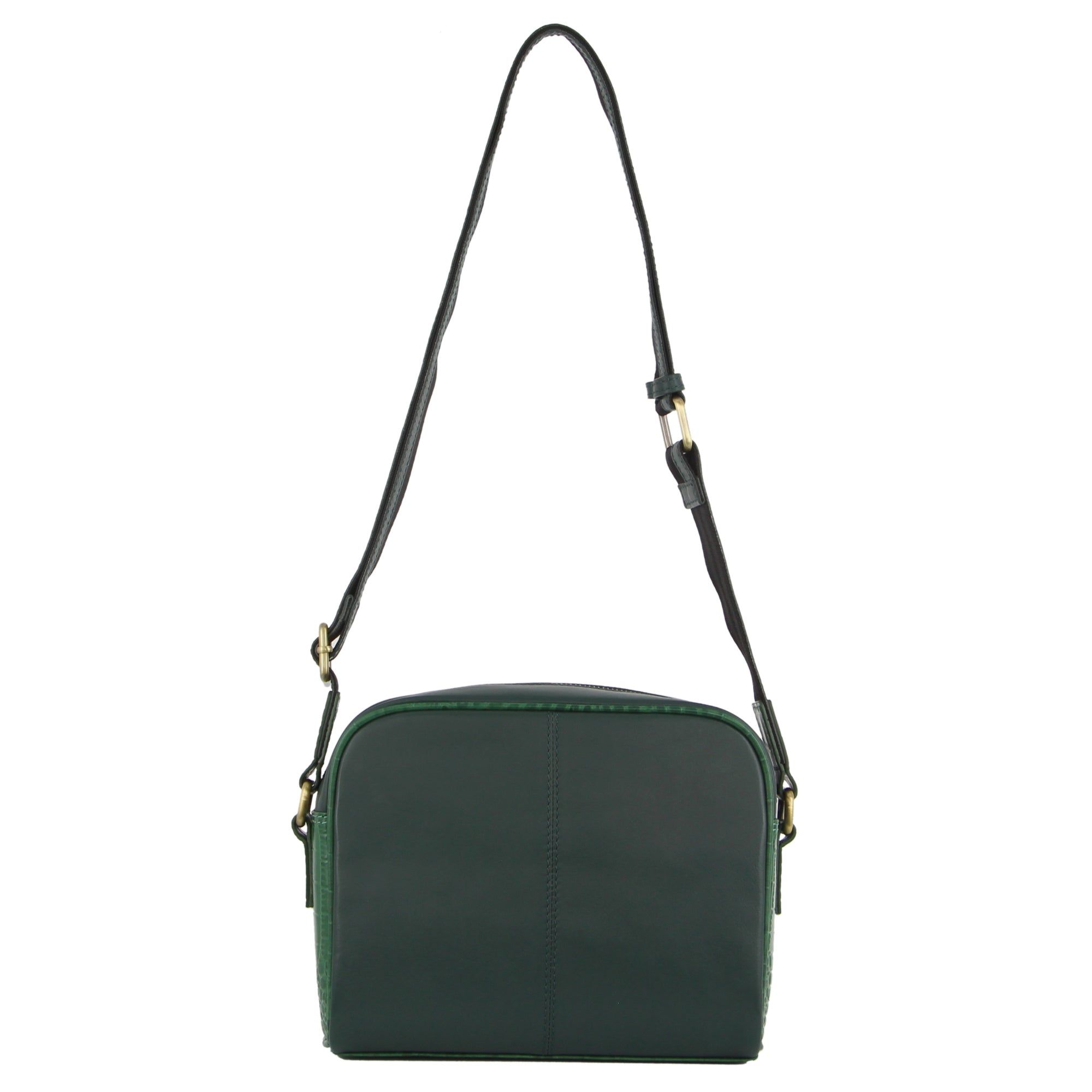 Pierre Cardin Croc-Embossed Leather Cross-Body Bag Crossbody Väska Dam Gröna | FCTMVS745