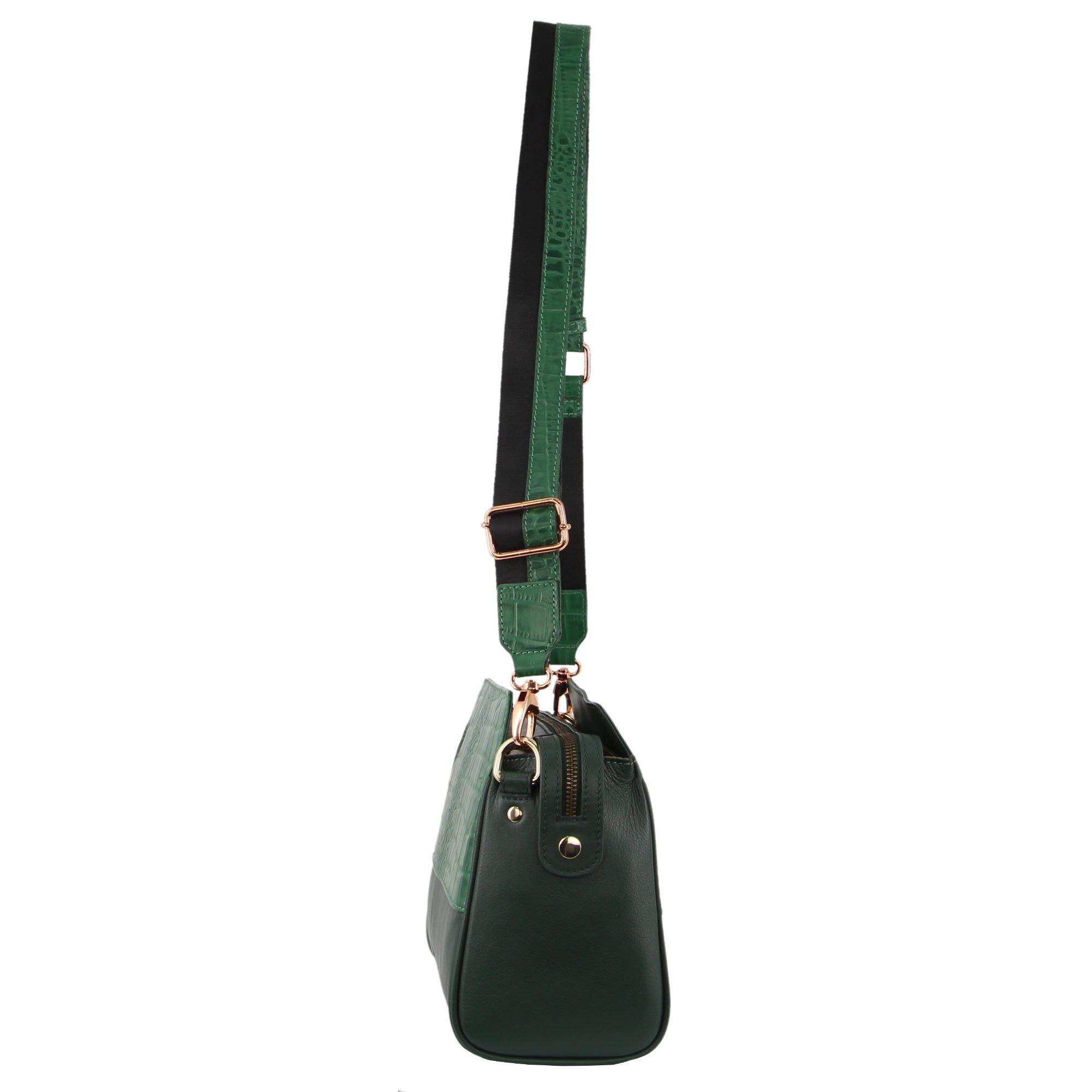 Pierre Cardin Croc-Embossed Leather Cross-Body Bag Crossbody Väska Dam Gröna | RTXKVP315