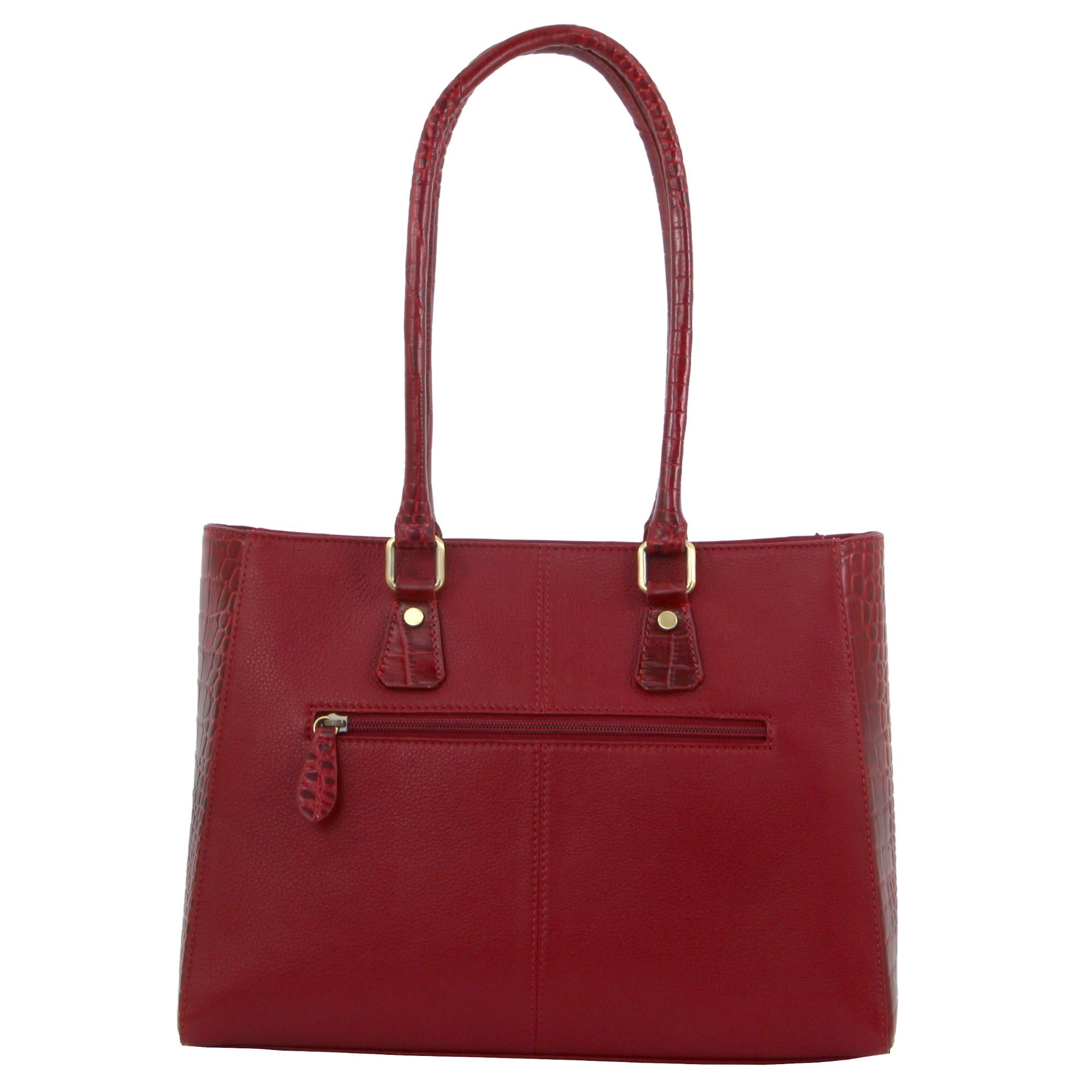 Pierre Cardin Croc-Embossed Leather Shoulder Bag Handbags Dam Röda | QYXFSK478