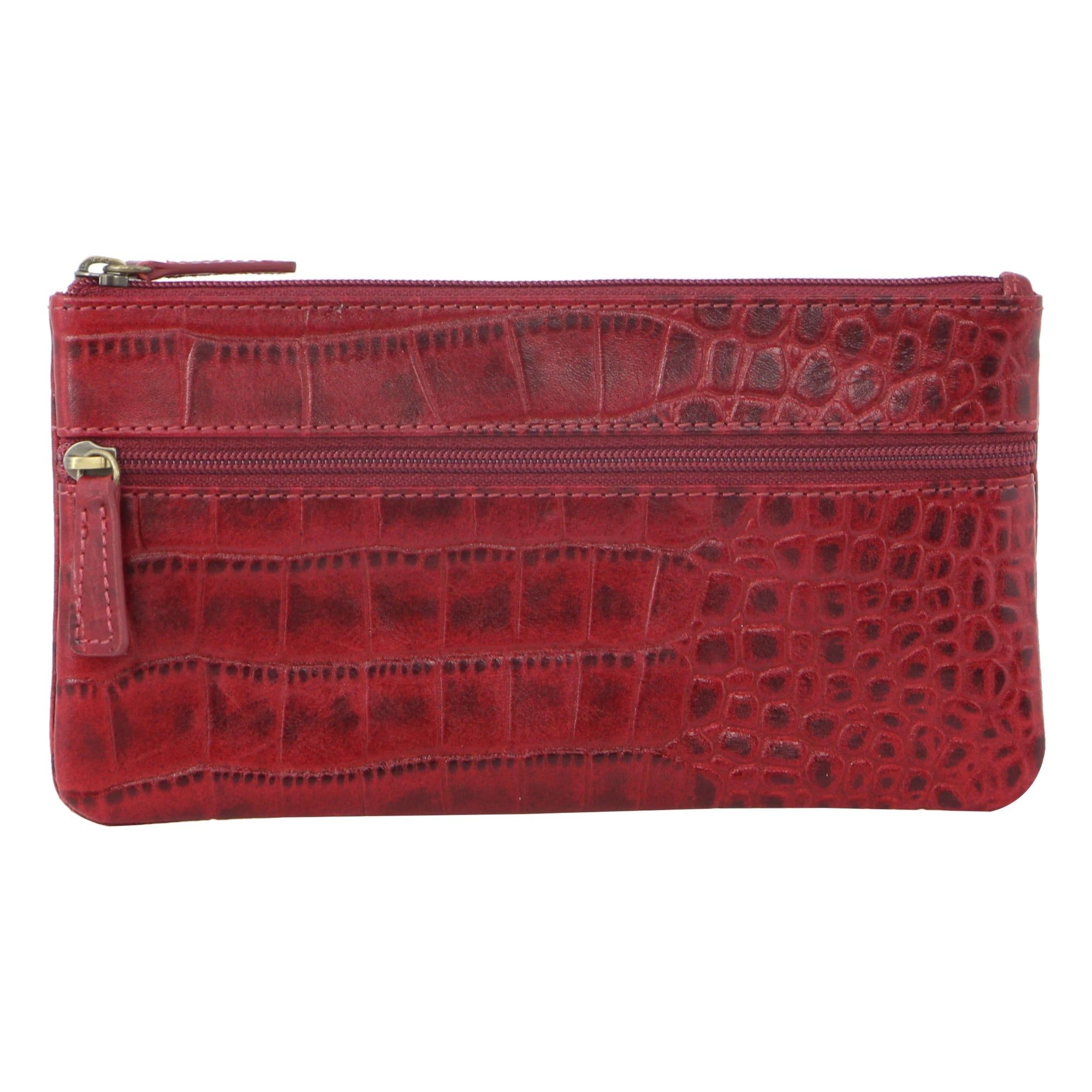 Pierre Cardin Genuine Leather Coin Purse Medium Wallets Dam Röda | QOAJSW149