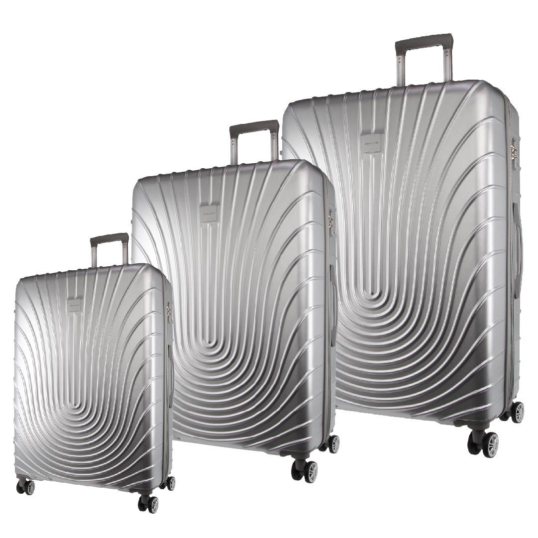 Pierre Cardin Hard Shell 3-Piece Luggage Set Resväskor Travel Silver | AUJFEQ358