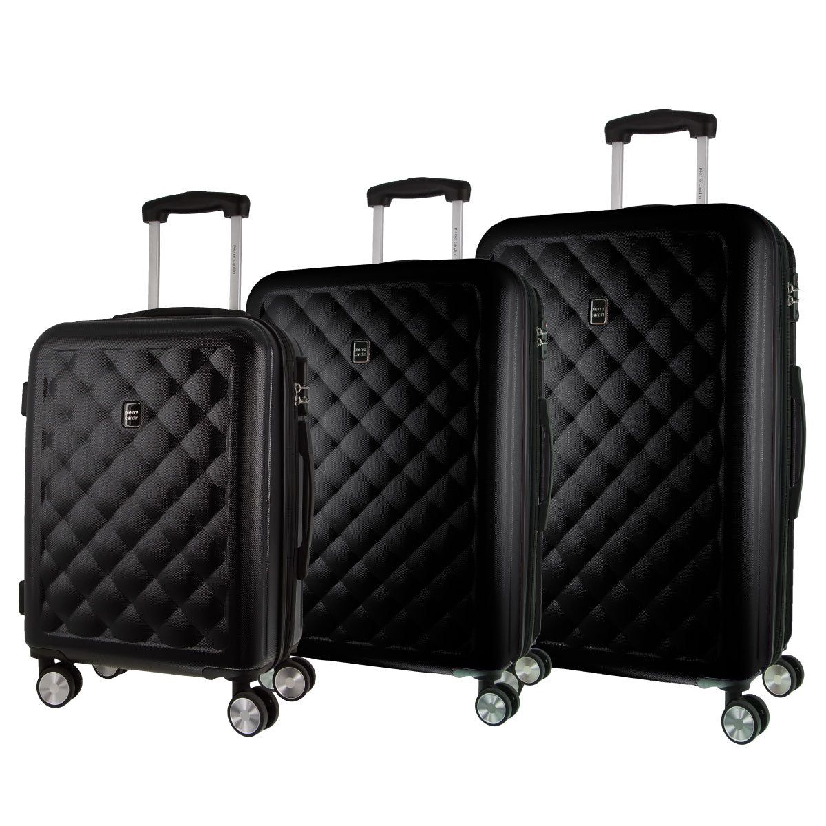 Pierre Cardin Hard Shell 3-Piece Luggage Set Resväskor Travel Svarta | QYARVD416