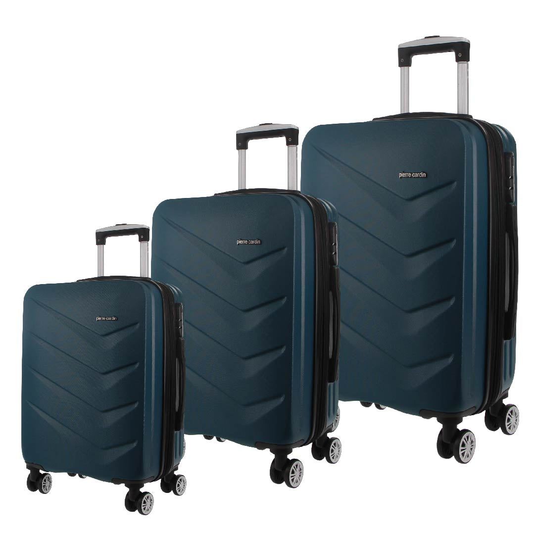 Pierre Cardin Hard Shell 3-Piece Luggage Set Resväskor Travel Turkos | PEZNGB659