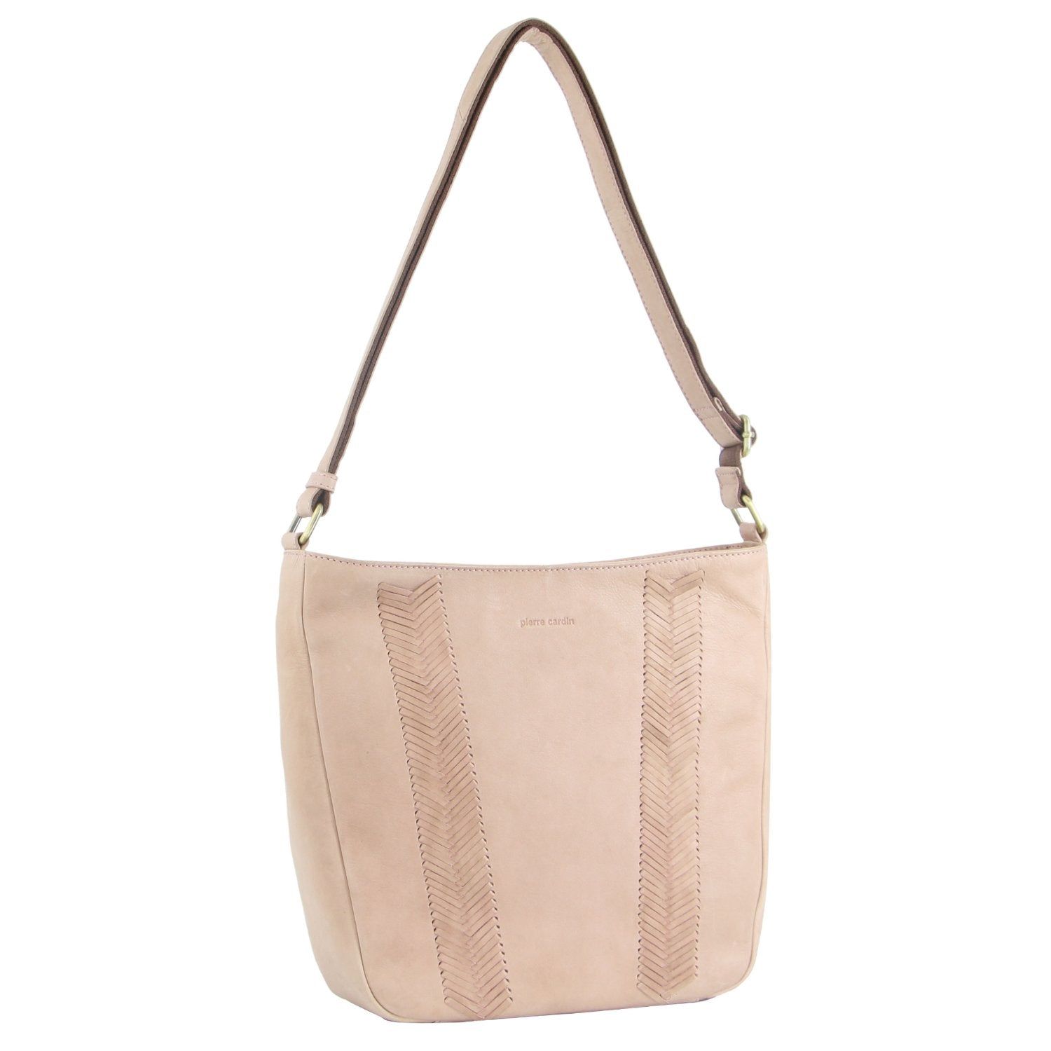 Pierre Cardin Herringbone Embossed Leather CrossBody Bag Crossbody Väska Dam Rosa | OCLBRY258