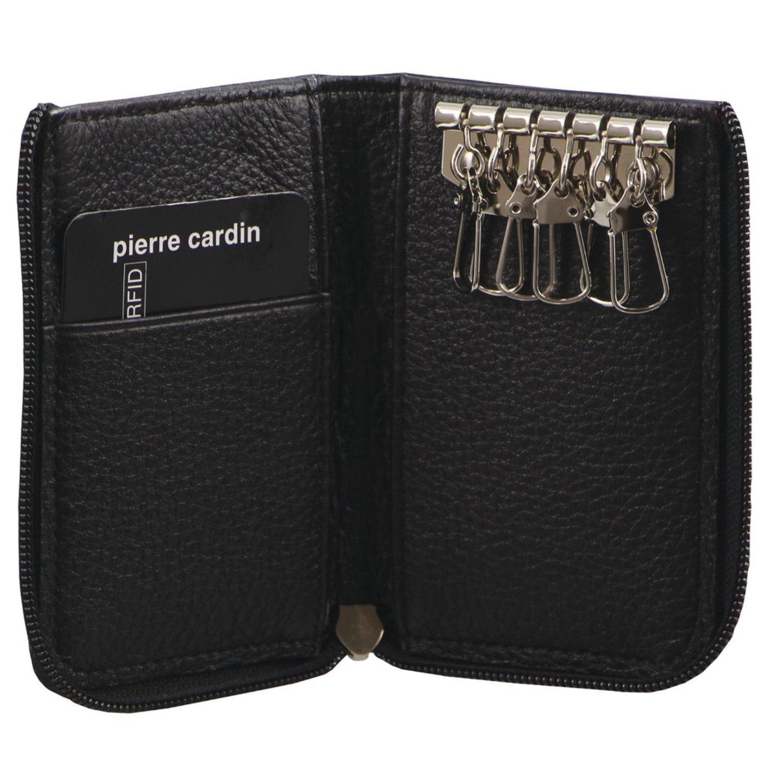 Pierre Cardin Italian Läder Key + Credit Card Holder Korthållare Herr Svarta | AYQVEB349