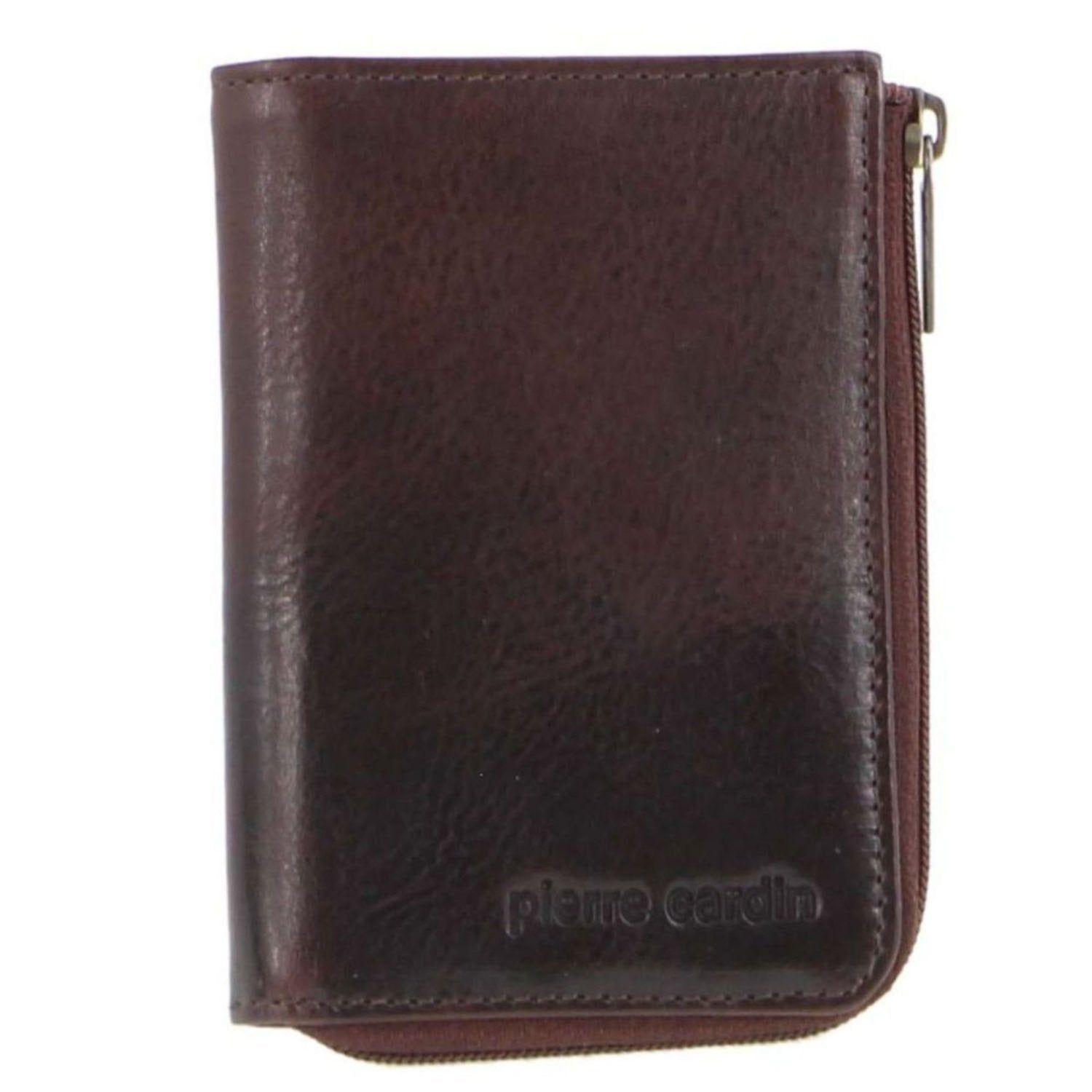 Pierre Cardin Italian Läder Key + Credit Card Holder Bi-Fold Wallets Herr Choklad | ZYBRIF187