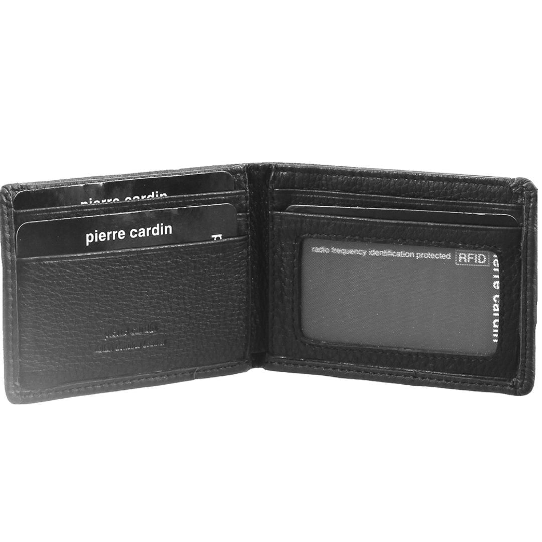 Pierre Cardin Italian Leather Bi-Fold Wallet Bi-Fold Wallets Herr Svarta | WQYSRN531