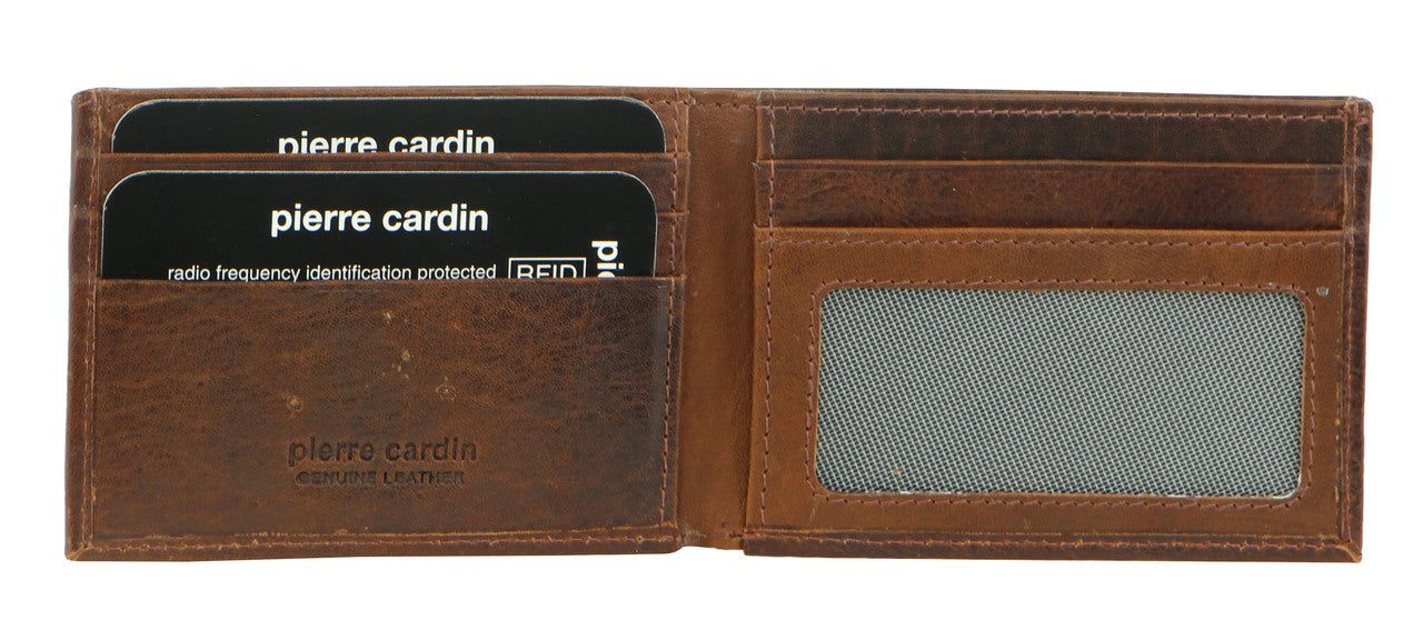 Pierre Cardin Italian Leather Bi-Fold Wallet Bi-Fold Wallets Herr Svarta | RWCBHY769