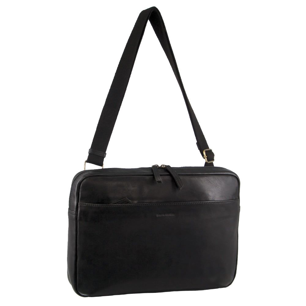 Pierre Cardin Italian Leather Business Computer Bag Laptop Travel Svarta | RFYMLT968