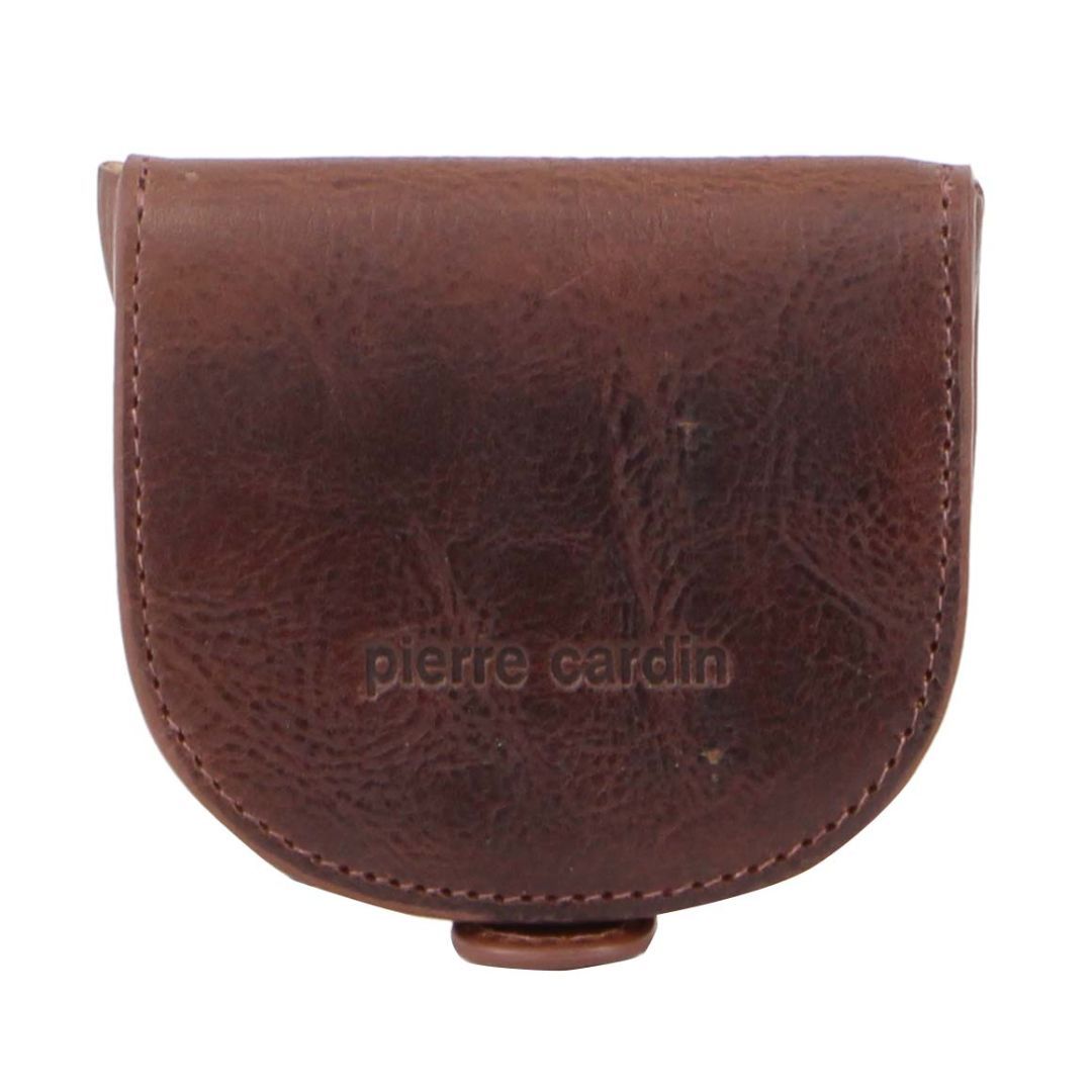 Pierre Cardin Italian Leather Coin Purse Korthållare Herr Bruna | KCIRVJ638
