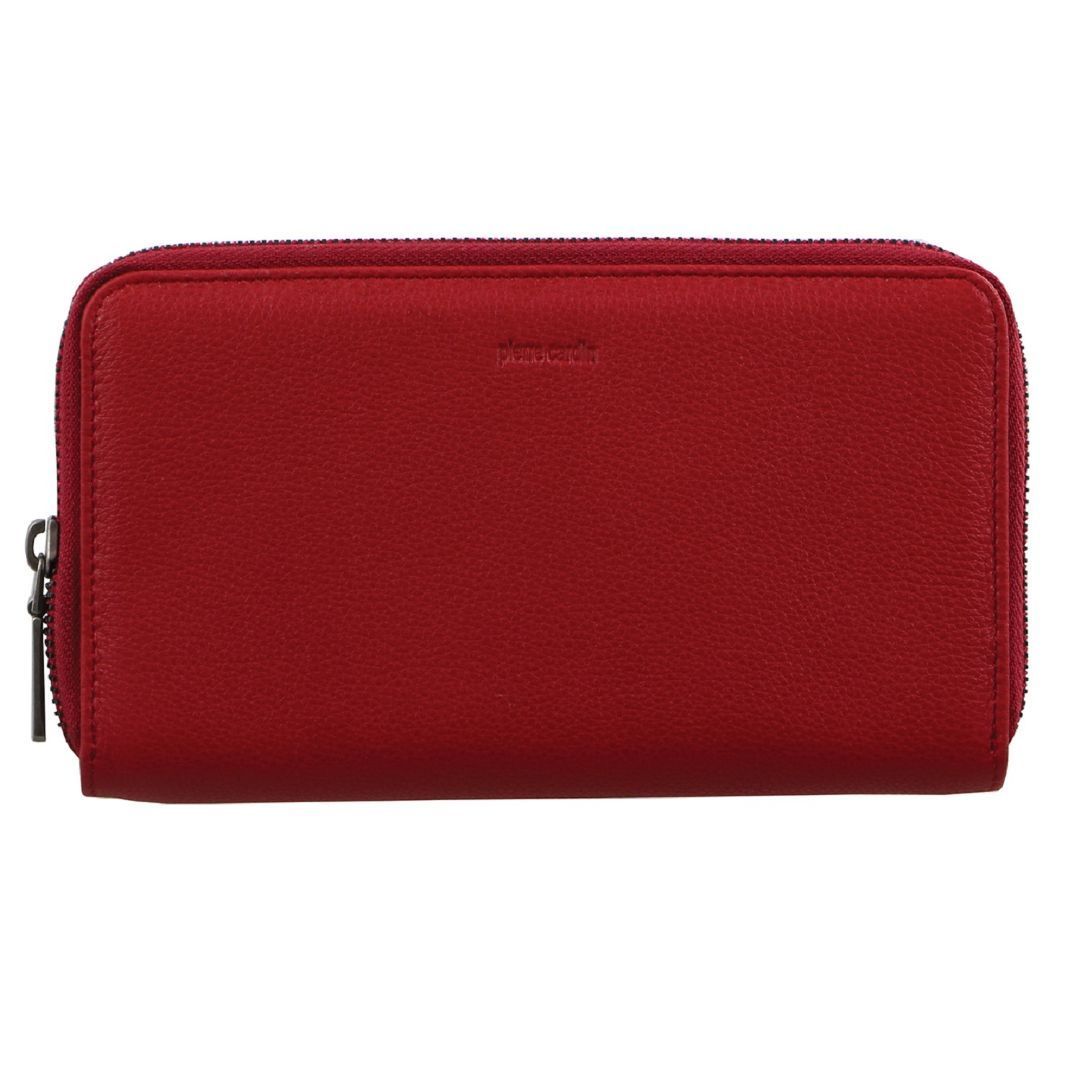 Pierre Cardin Italian Leather Double Zip Wallet Dragkedja Runt Plånbok Dam Bruna | KLXWTE517
