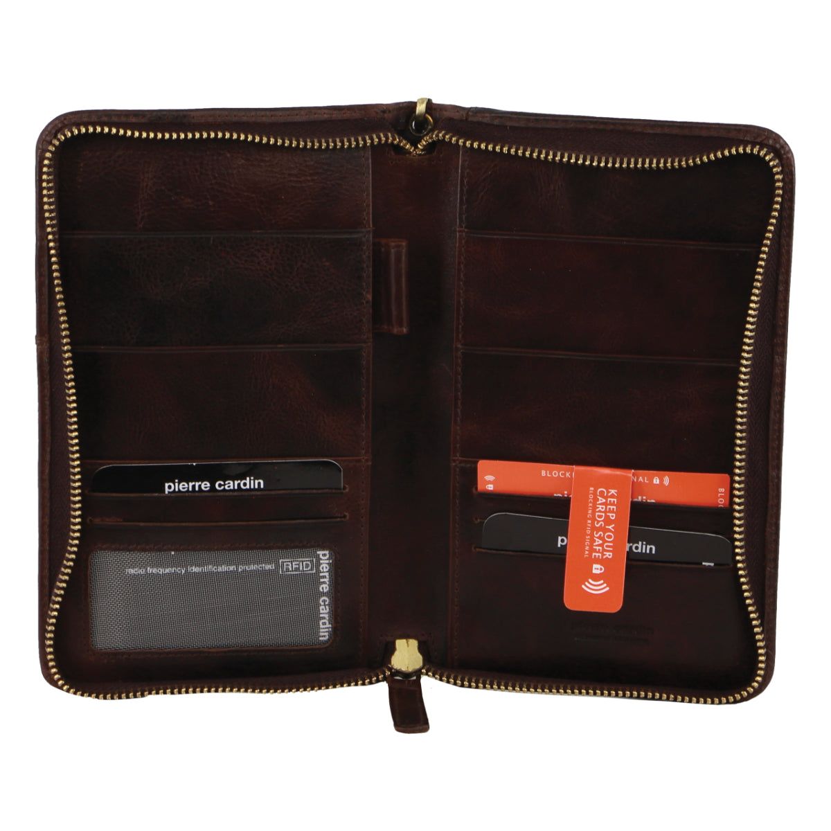 Pierre Cardin Italian Leather Passport Wallet Passport Wallets Herr Choklad | ILGOMT347
