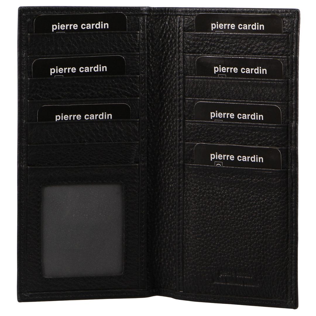 Pierre Cardin Italian Leather Suit Wallet Bi-Fold Wallets Herr Svarta | DCSMHI637