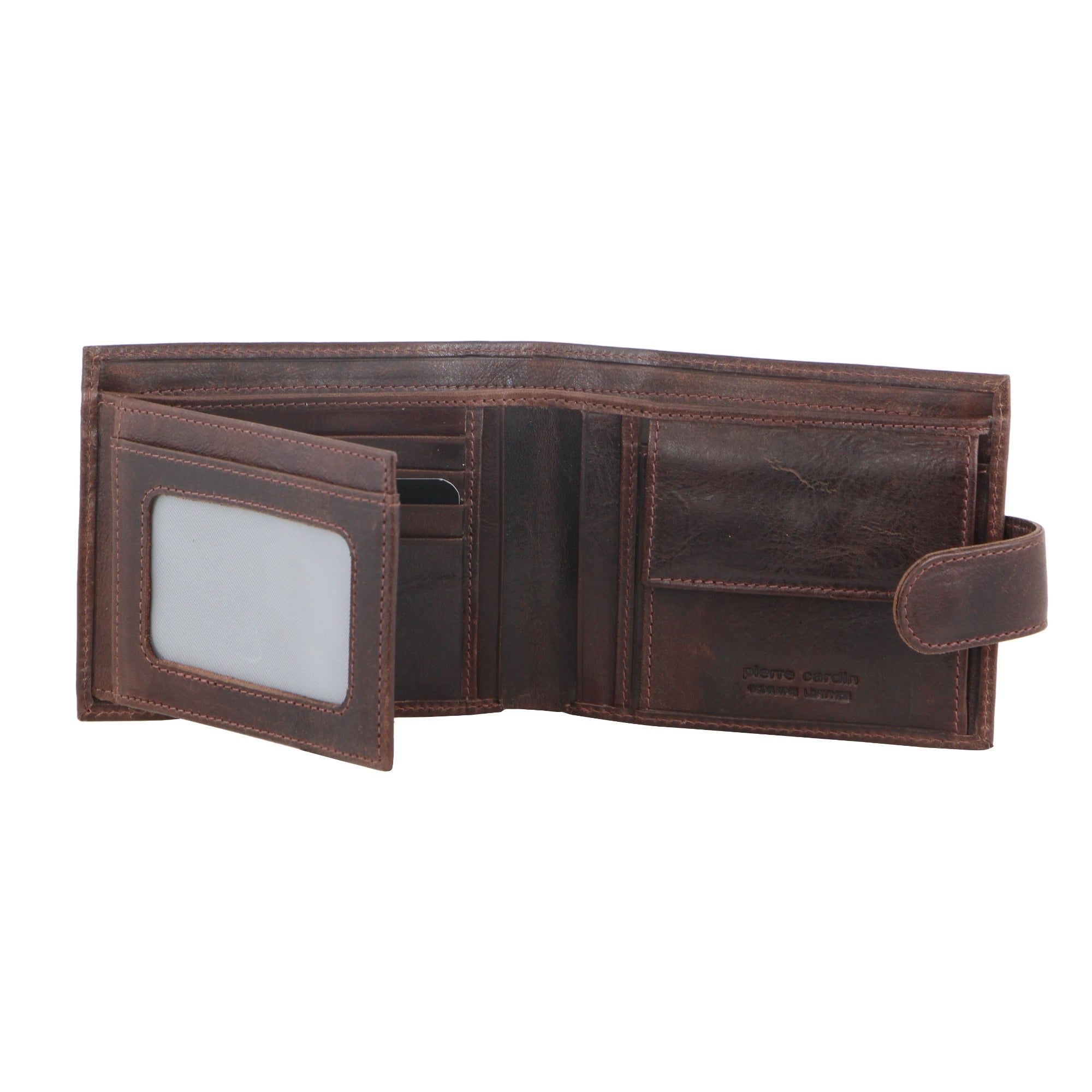 Pierre Cardin Italian Leather Tab Wallet Tab Wallets Herr Choklad | ASDVQC437