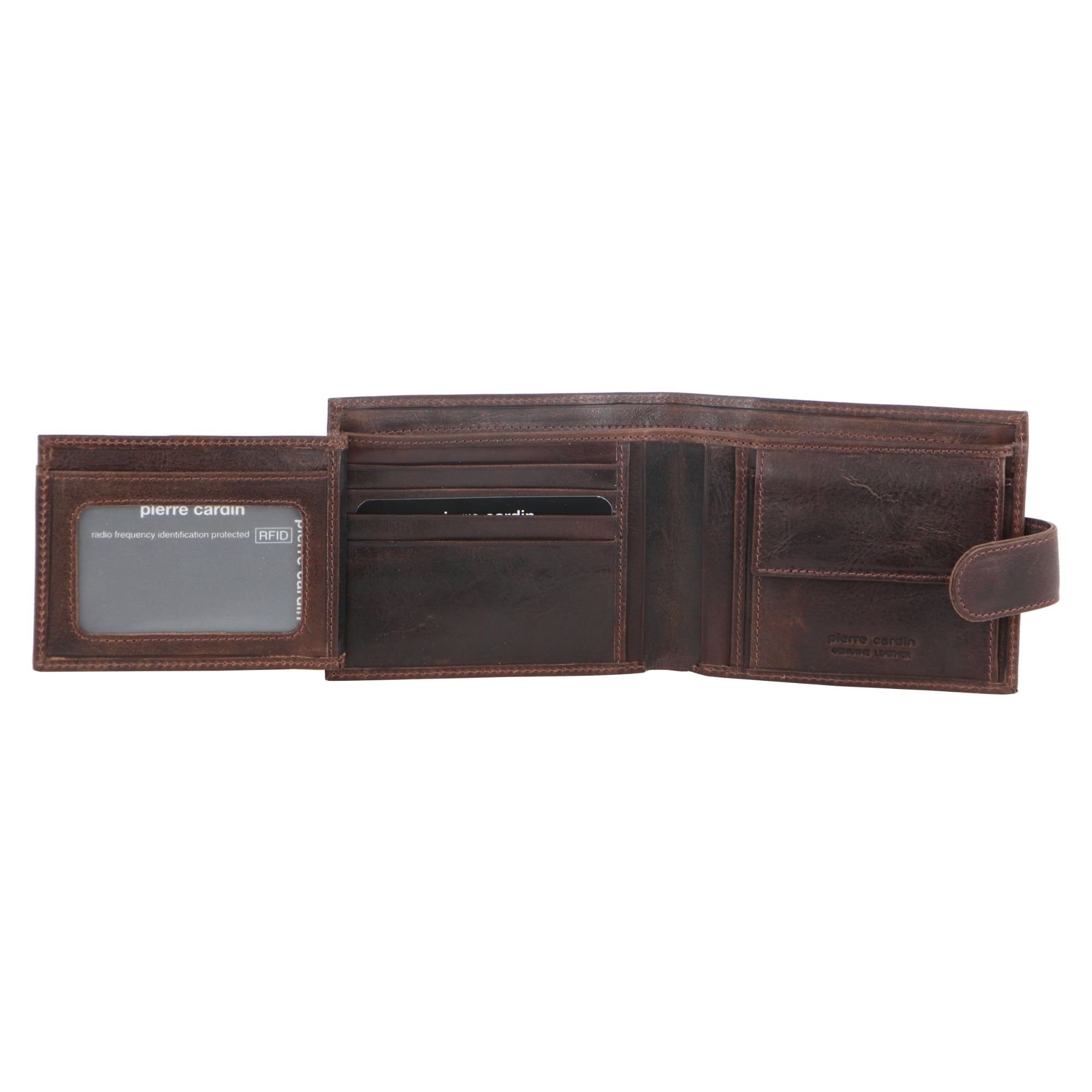 Pierre Cardin Italian Leather Tab Wallet Tab Wallets Herr Choklad | ASDVQC437