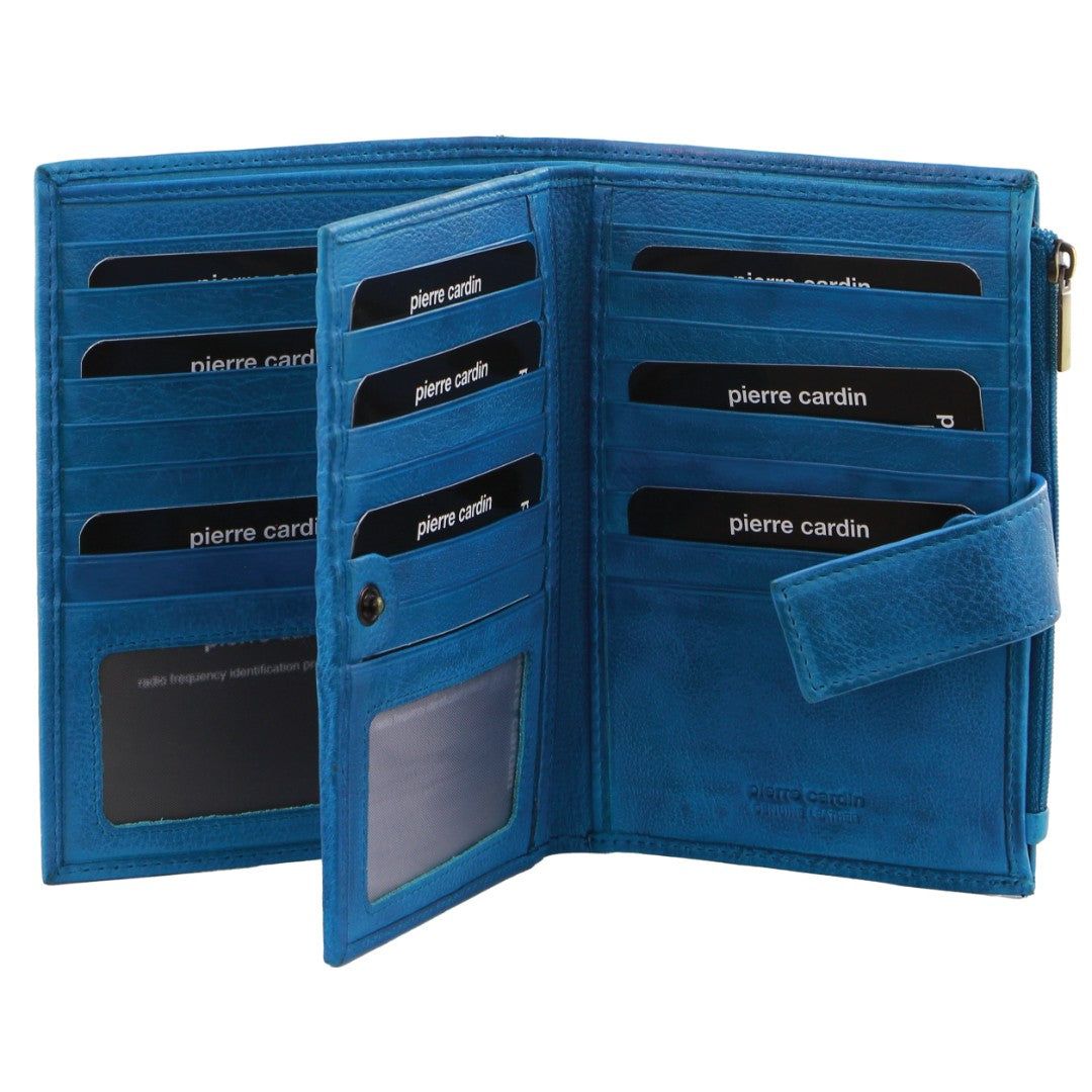 Pierre Cardin Italian Leather Tab Wallet Medium Wallets Dam Ljusturkos | TJEGIF980