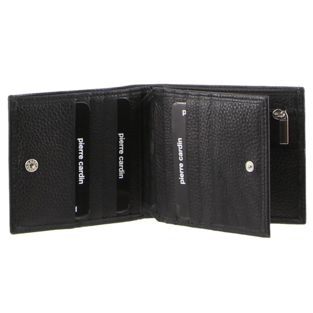 Pierre Cardin Italian Leather Tri-Fold Wallet Trefaldig Plånbok Herr Svarta | EHCUGO263