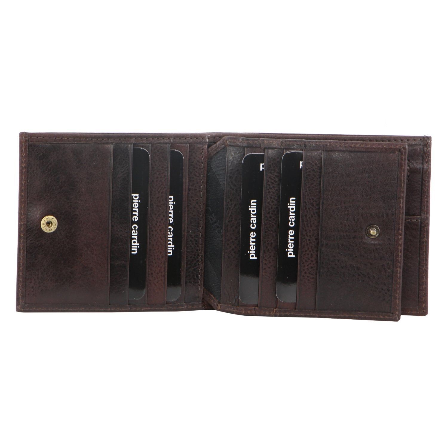 Pierre Cardin Italian Leather Tri-Fold Wallet Trefaldig Plånbok Herr Choklad | MWYAOR259