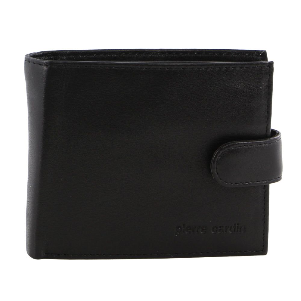 Pierre Cardin Italian Leather Two Tone Wallet Tab Wallets Herr Svarta | CJLHRD102