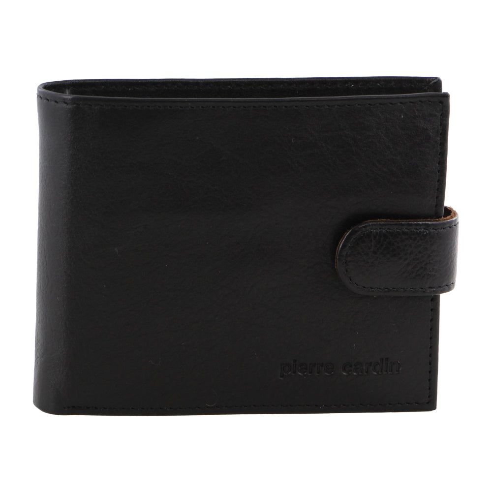 Pierre Cardin Italian Leather Two Tone Wallet Tab Wallets Herr Svarta | CJLHRD102