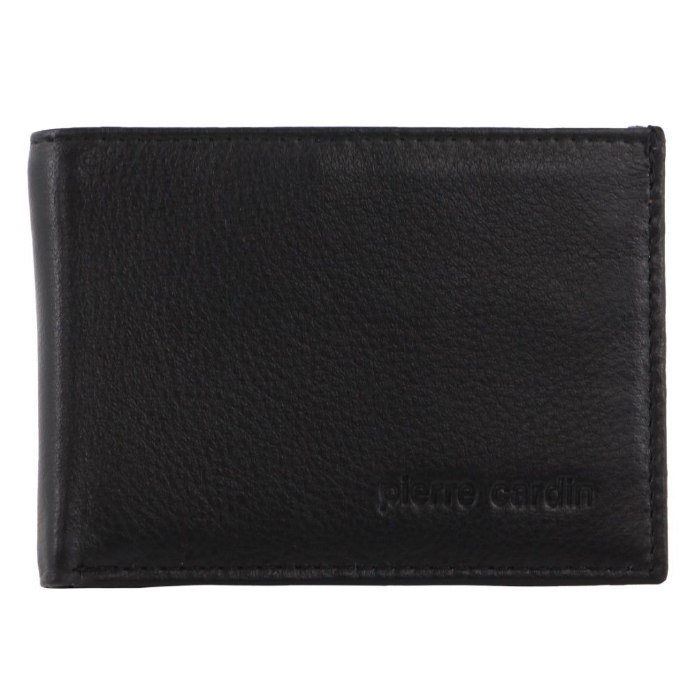 Pierre Cardin Italian Leather Two Tone Wallet Card Holder Bi-Fold Wallets Herr Svarta Bruna | WLSQMN635