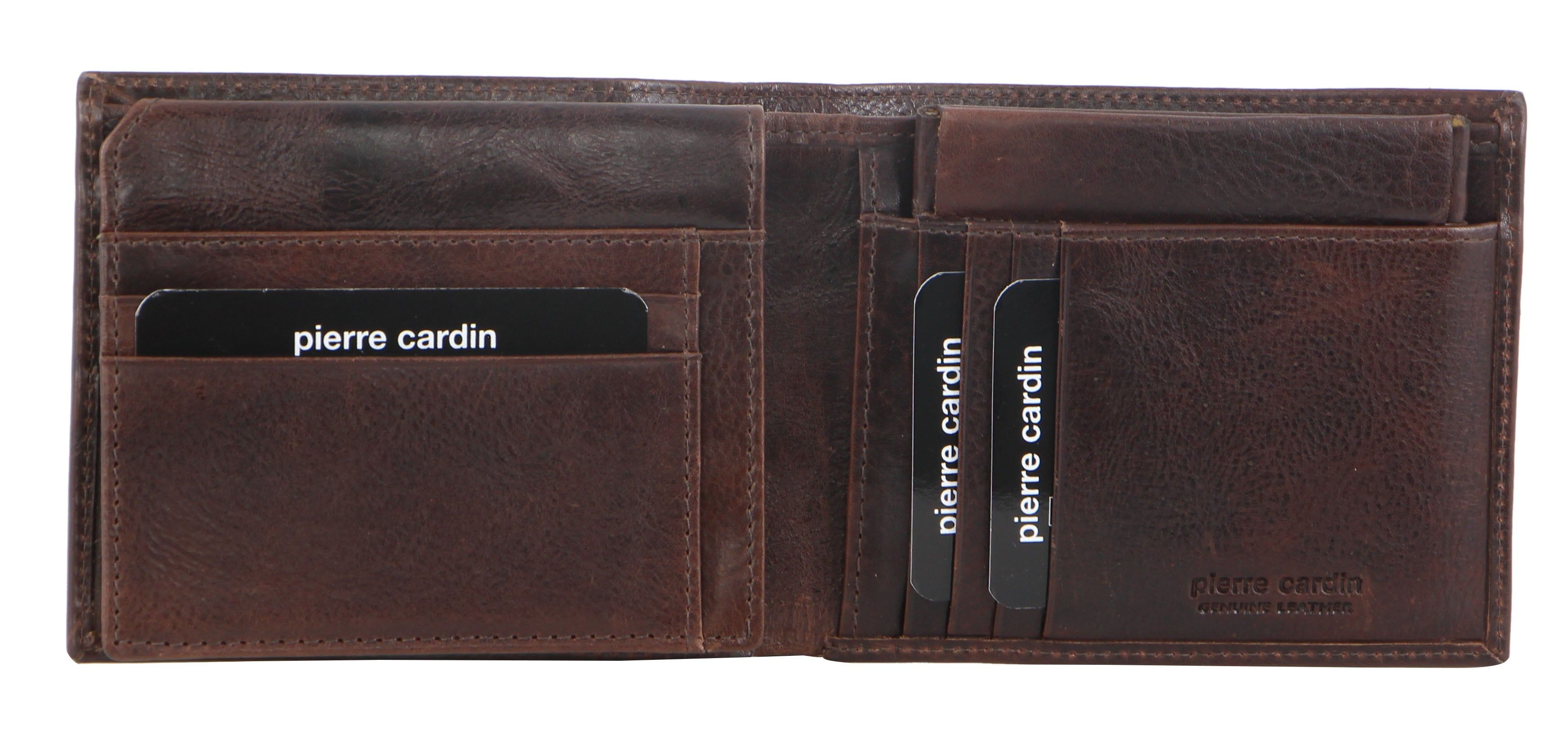 Pierre Cardin Italian Leather Wallet Card Holder Korthållare Herr Choklad | HIRDOY280