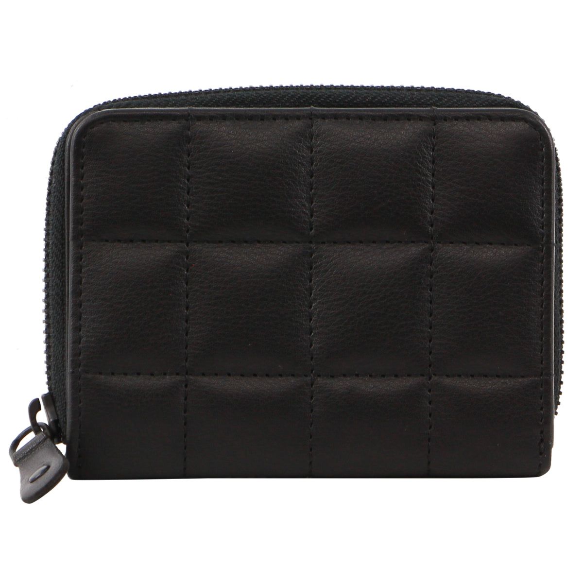 Pierre Cardin Italian Pleated Leather Press Stud Wallet Dragkedja Runt Plånbok Dam Svarta | CNWZIT591
