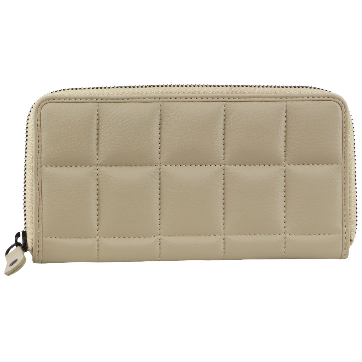 Pierre Cardin Italian Pleated Leather Zip Wallet Dragkedja Runt Plånbok Dam Cement | CTKZYX695