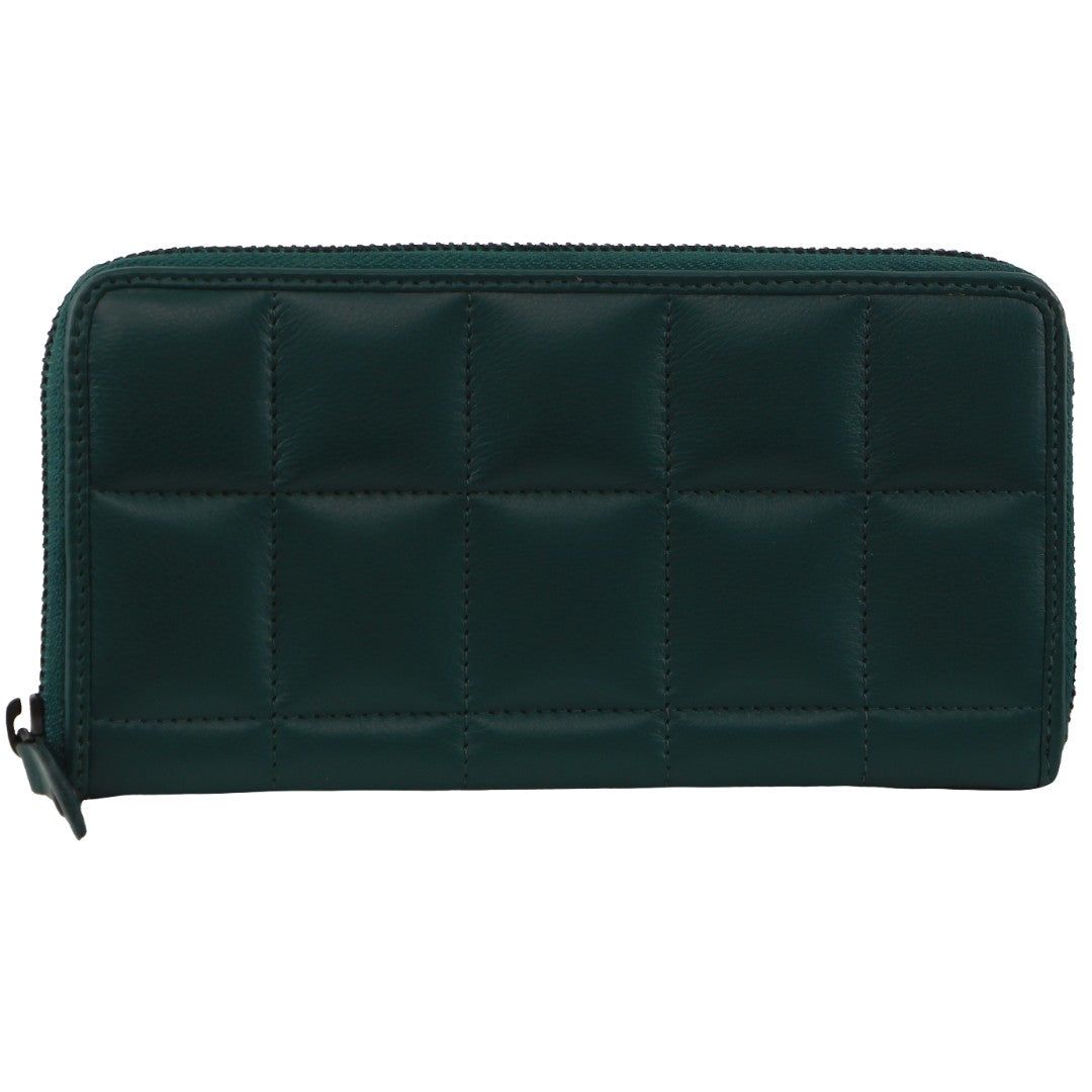 Pierre Cardin Italian Pleated Leather Zip Wallet Dragkedja Runt Plånbok Dam Zirkon | NQLBOV145