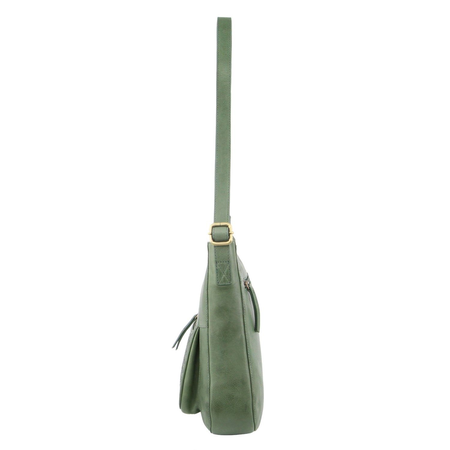 Pierre Cardin Large Woven Embossed Leather Crossbody Bag Crossbody Väska Dam Gröna | KNERGB174