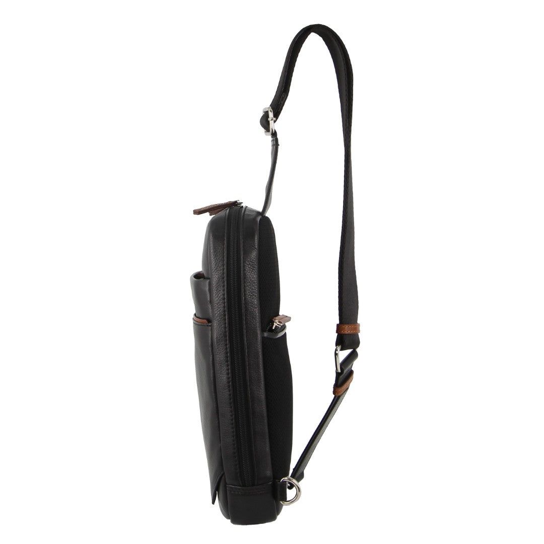 Pierre Cardin Leather 3-Way Sling Bag Business Computer Bags Herr Svarta | ZLHIBY539