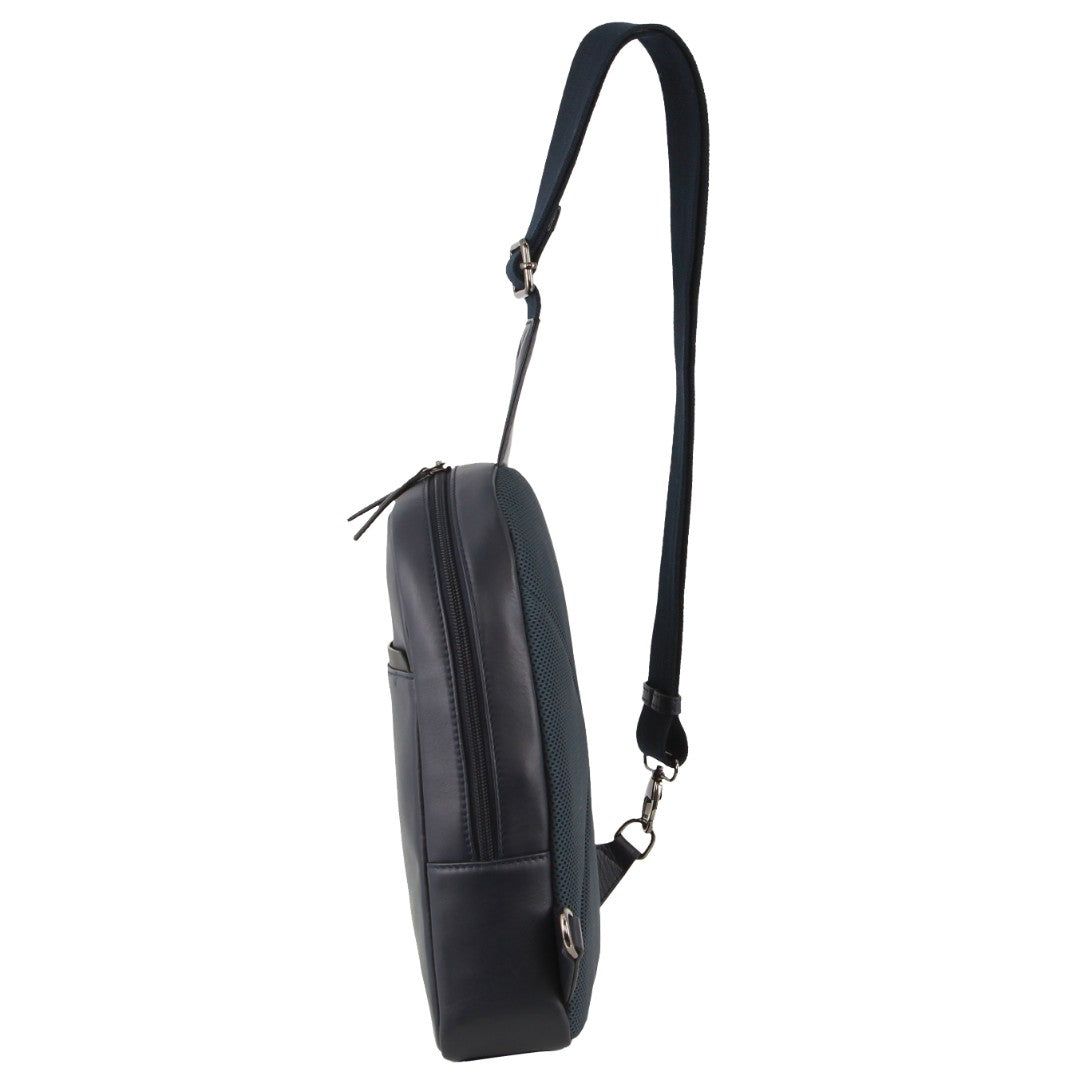 Pierre Cardin Leather 3-Way Sling Bag Crossbody Väska Herr Marinblå | WDYGSE948
