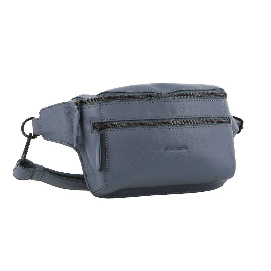 Pierre Cardin Leather 3-Way Sling Bag Crossbody Väska Herr Turkos | LIUJXO796
