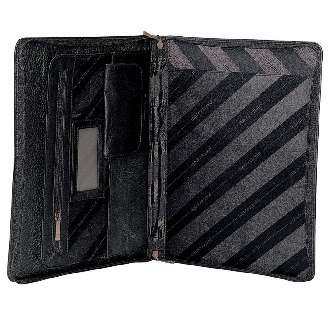 Pierre Cardin Leather A4 Business Compendium Folio Organiser Bags & Folios Herr Svarta | FYDZGX623