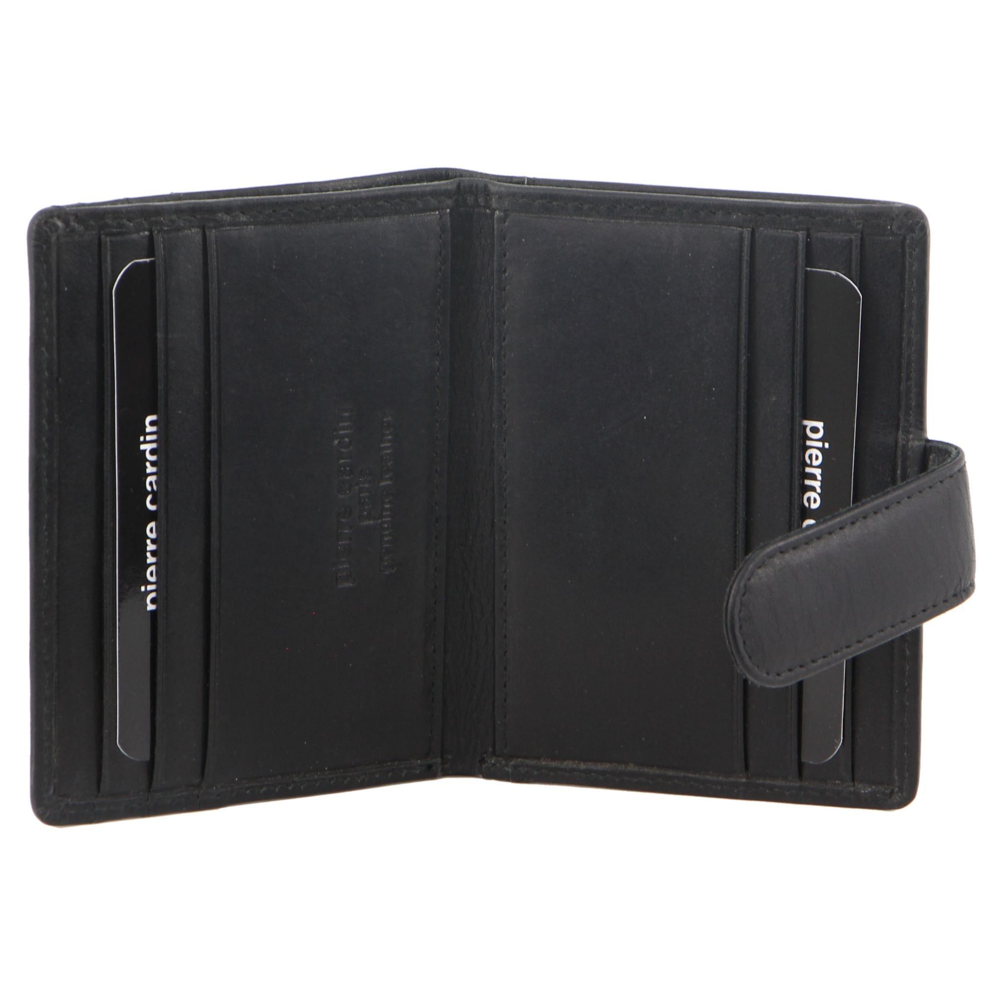 Pierre Cardin Leather Bi-Fold Card Holder Wallet Bi-Fold Wallets Herr Svarta | RDIXVH382