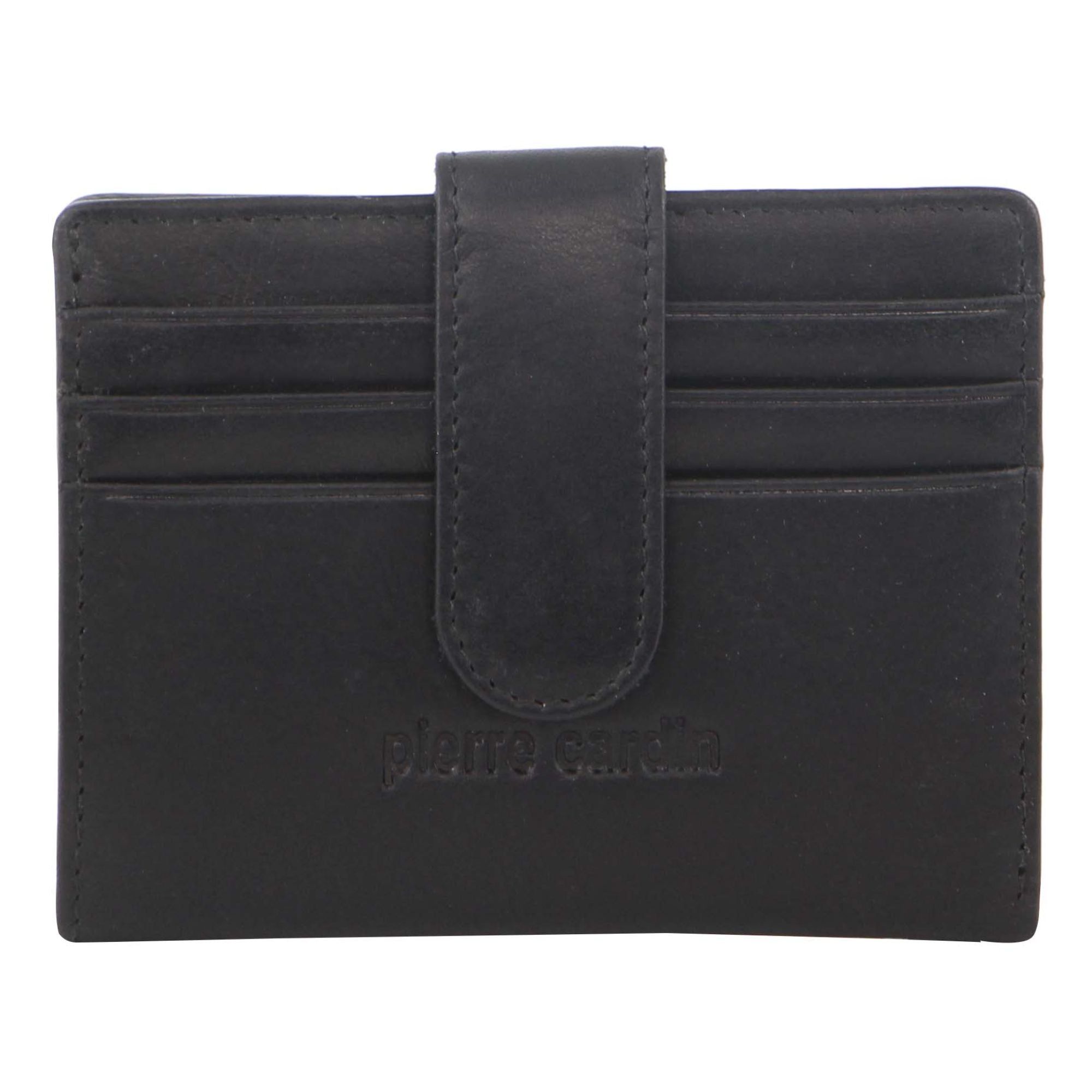 Pierre Cardin Leather Bi-Fold Card Holder Wallet Bi-Fold Wallets Herr Svarta | RDIXVH382