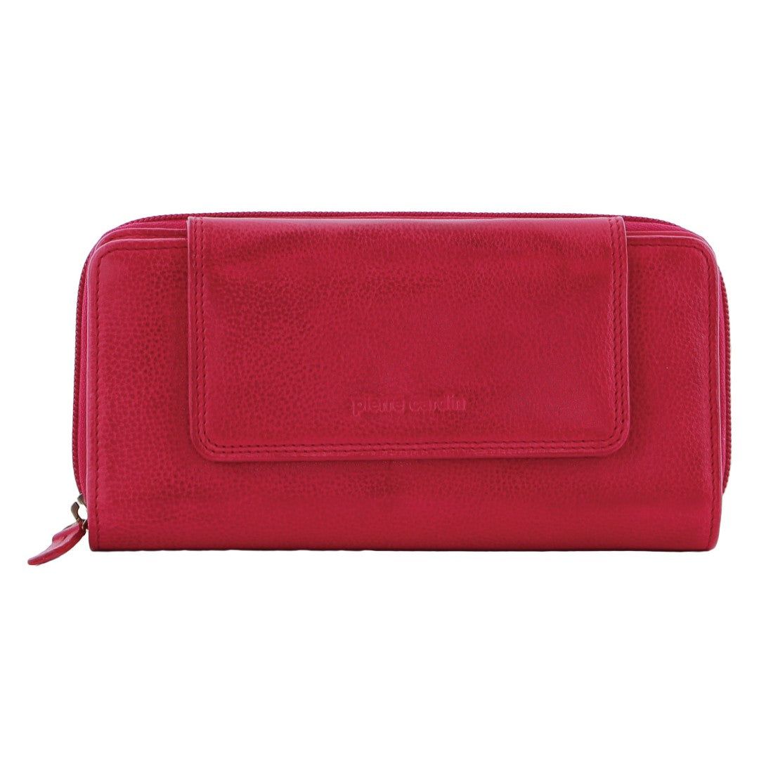 Pierre Cardin Leather Bi-Fold Tab Wallet Stor Plånbok Dam Bruna | EVSDGN869