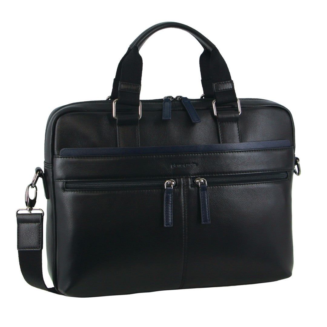 Pierre Cardin Leather Business Computer Bag Business Computer Bags Herr Marinblå | VTJSBF098