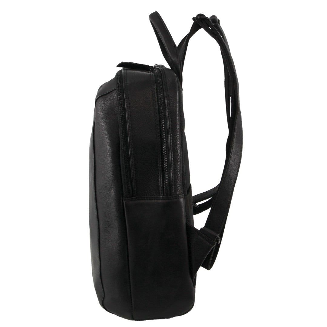 Pierre Cardin Leather Business Laptop Backpack Business Computer Bags Herr Svarta | GFSDVM645