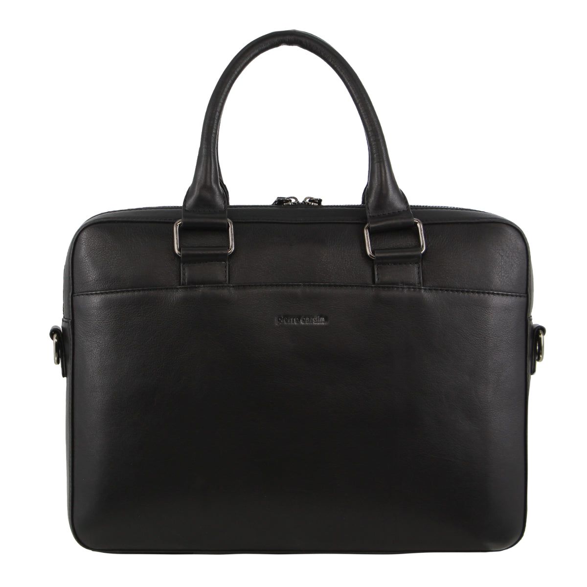 Pierre Cardin Leather Business Satchel Bag Business Computer Bags Herr Svarta | LGUWKJ314